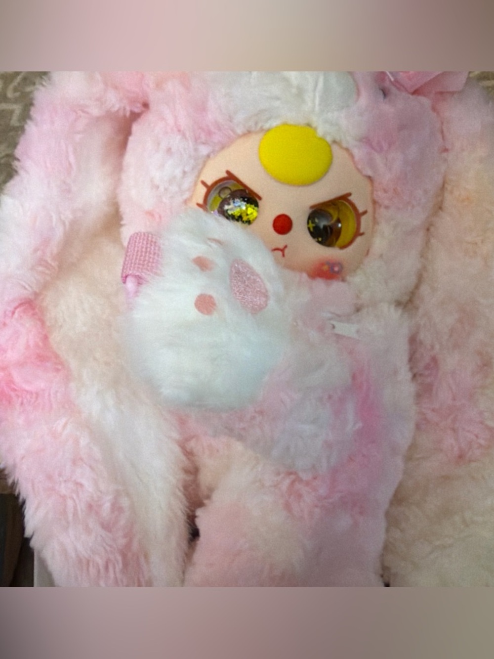 Baby Three 400% Hugging Backpack Plush Series -Pink Bunny- Special EYES